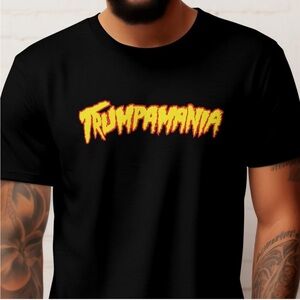 Trumpamania MAGA Trump 2024 Election Politics Men’s T-shirt Black 100% Cotton